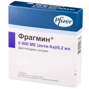 Купить Фрагмин 5000 МЕ анти-Ха/0,2 мл 10 шт раствор для внутривенного и подкожного введения шприц