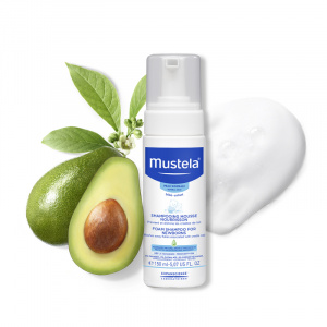 Купить: Mustela 150 мл шампунь-пенка от молочных корочек для новорождённых