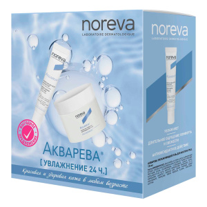 Купить: Noreva Aquareva набор крем для лица 50 мл + гель для глаз 15 мл увлажнение 24 ч