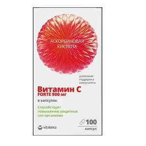 Купить: Витатека Витамин С Форте 900 мг 100 шт капсулы банка