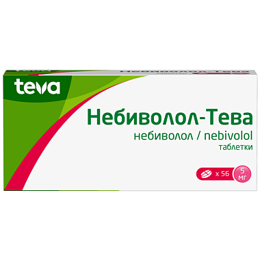 Купить Небиволол-Тева 5 мг 56 шт таблетки