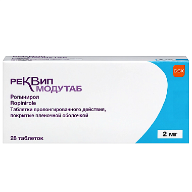 Купить Реквип Модутаб 2 мг 28 шт таблетки покрытые пленочной оболочкой пролонгированного действия