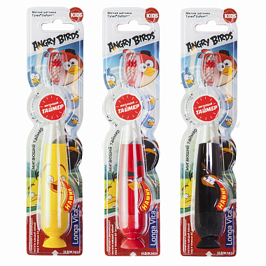 Купить Longa Vita Angry Birds зубная щетка мигающая на присоске от 3 лет