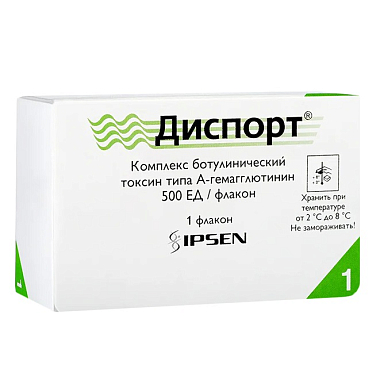 Купить Диспорт 500 ЕД 3 мл 1 шт лиофилизат для приготовления раствора для инъекций флакон