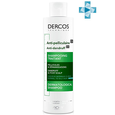 Купить Vichy Dercos шампунь 200мл п/перхоти д/жирн волос