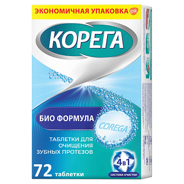 Купить Корега Био Формула таблетки д/обработ з/протезов №72