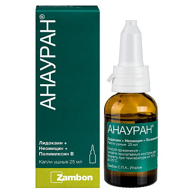 Купить Анауран 25 мл капли ушные