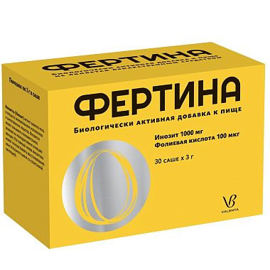 Купить Фертина Инозит 1000 мг Фолиевая кислота 100 мкг 3 г 30 шт порошок саше