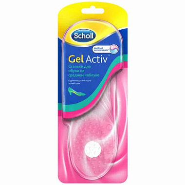 Купить Scholl ГельАктив стельки гелевые  д/обуви на среднем каблуке