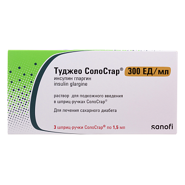 Купить Туджео СолоСтар 300 ЕД/мл 1,5 мл 3 шт раствор для подкожного введения шприц-ручка