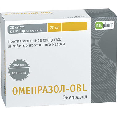 Купить Омепразол-OBL 20 мг 28 шт капсулы кишечнорастворимые