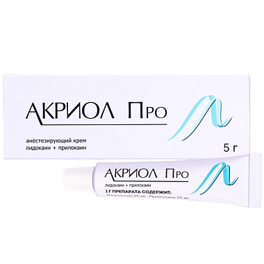 Купить Акриол Про 2,5% + 2,5% 5 г крем для местного и наружного применения