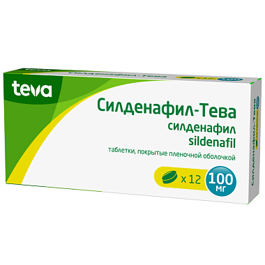 Купить Силденафил-Тева 100 мг 12 шт таблетки покрытые пленочной оболочкой