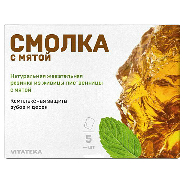 Купить Витатека 5 шт смолка жевательная лиственная мята