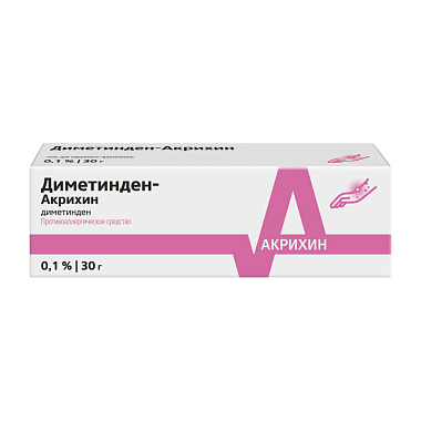 Купить Диметинден-Акрихин 0,1 % 30 г гель для наружного применения