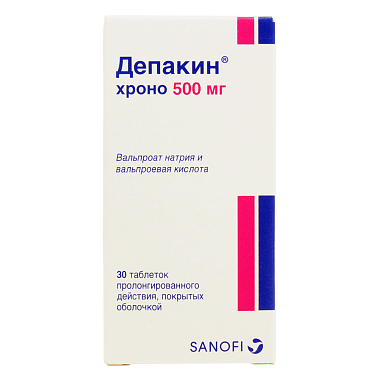 Купить Депакин Хроно 500 мг 30 шт таблетки пролонгированного действия покрытые оболочкой