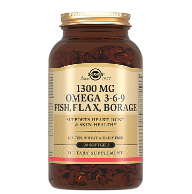 Купить Solgar ЭЖК Омега 3-6-9 1300 мг 120 шт капсулы