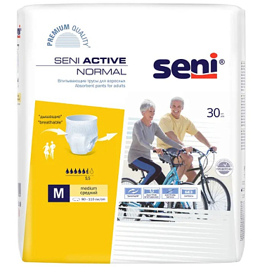 Купить Seni Active Normal подгузники-трусы 30 шт размер M 