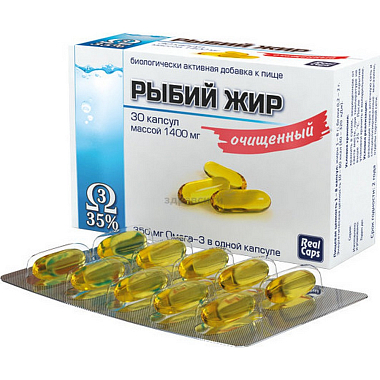 Купить Реалкапс Рыбий жир очищенный 1400 мг 30 шт капсулы
