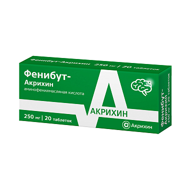 Купить Фенибут-Акрихин 250 мг 20 шт таблетки