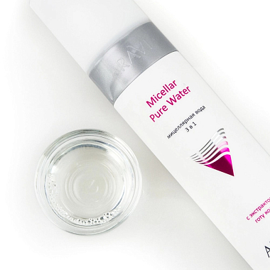 Купить Aravia Professional Micellar Pure Water 250 мл мицеллярная вода 3в1 с экстрактом готу кола