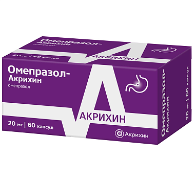 Купить Омепразол-Акрихин 20 мг 60 шт капсулы кишечнорастворимые
