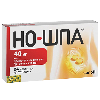 Купить Но-шпа 40 мг 24 шт таблетки