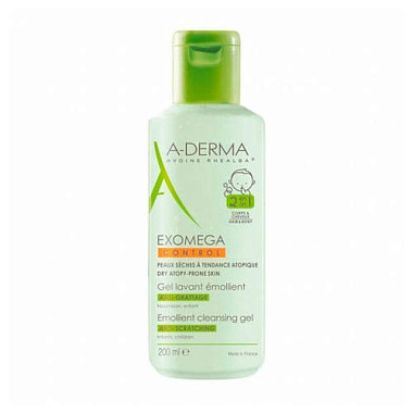Купить A-Derma Exomega 200 мл гель для тела и волос очищающий смягчающий 2в1