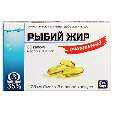 Купить Реалкапс Рыбий жир очищенный 700 мг 30 шт капсулы
