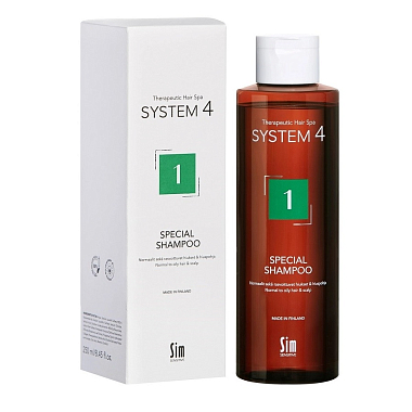 Купить System 4 Special Shampoo №1 250 мл шампунь терапевтический для нормальной и жирной кожи головы