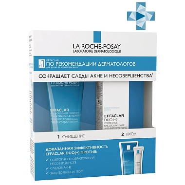 Купить La Roche-Posay Effaclar набор Effaclar гель 50 мл и Эфаклар Дуо(+) крем-гель 15 мл