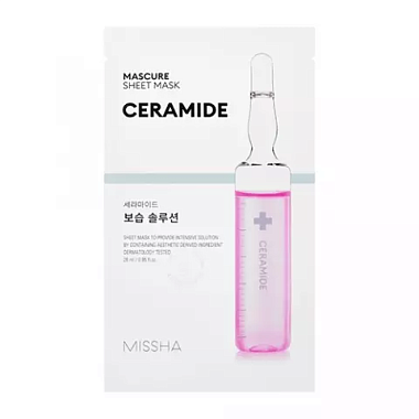Купить Missha Mascure 28 мл маска для лица с церамидом NP для ослабленной сухой кожи