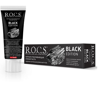 Купить Rocs 74 г паста зубная черная отбеливающая