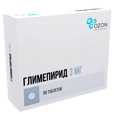 Купить Глимепирид 3 мг 90 шт таблетки