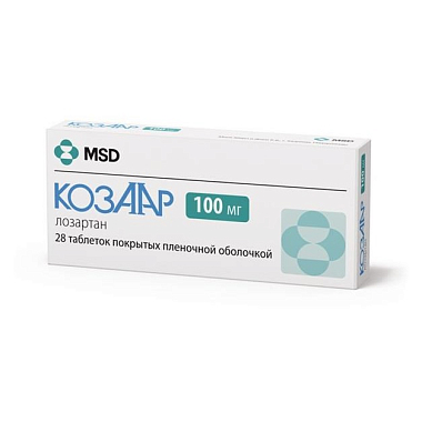 Купить Козаар 100 мг 28 шт таблетки покрытые пленочной оболочкой