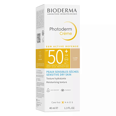 Купить Bioderma Photoderm крем солнцезащитный SPF 50+ светлый оттенок, 40 мл 