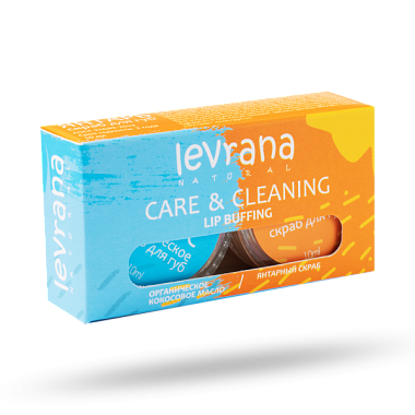 Купить Levrana Care & Cleaning набор 10 мл скраб янтарный + 10 мл масло для губ кокосовое органическое