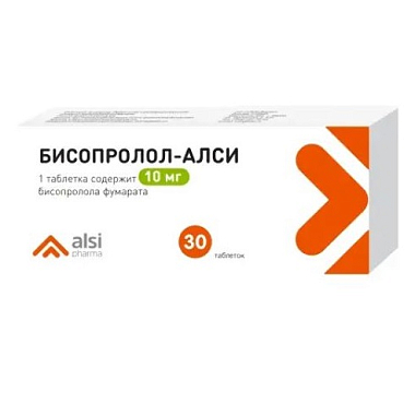 Купить Бисопролол-Алси 10 мг 30 шт таблетки
