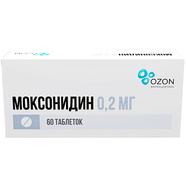 Купить Моксонидин 200 мкг 60 шт таблетки покрытые пленочной оболочкой