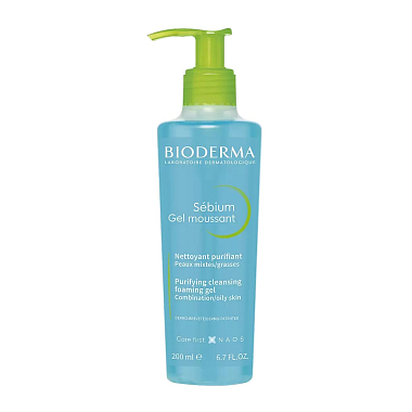Купить Bioderma Sebium 200 мл гель-мусс очищающий флакон с помпой