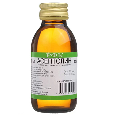 Купить Асептолин  раствор д/наруж примен 90% 100мл
