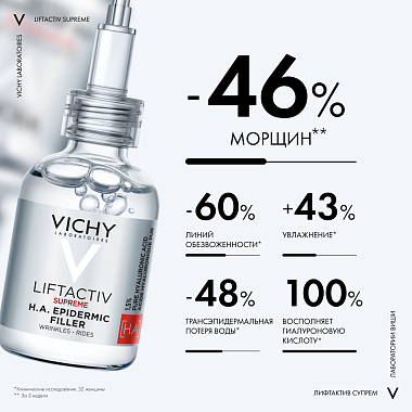 Купить Vichy Liftactive Supreme 30 мл сыворотка-филлер гиалуроновая пролонгированного действия