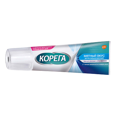Купить Корега Экстра Сильный 40 г крем для фиксации зубных протезов мятный вкус