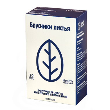 Купить Брусника листья фильтр-пак 1,5г №20 (Здоровье)