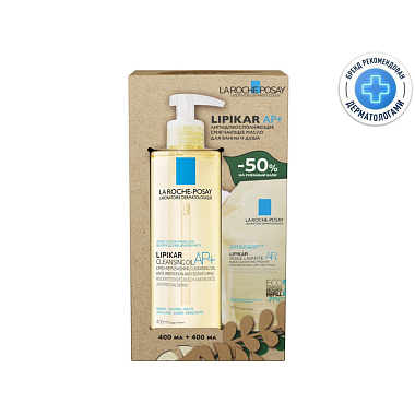 Купить La Roche-Posay Lipikar AP+ 400 мл масло для ванны и душа смягчающее для сухой кожи детей и взрослых + 400 мл рефил масло AP+