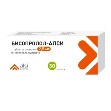 Купить Бисопролол-Алси 2,5 мг 30 шт таблетки