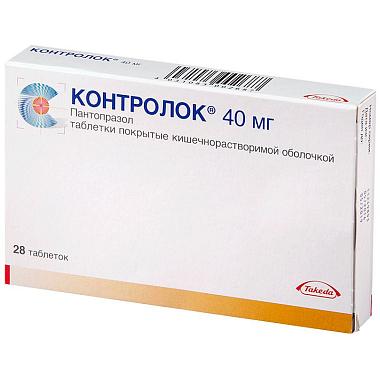 Купить Контролок 40 мг 28 шт таблетки кишечнорастворимые покрытые пленочной оболочкой