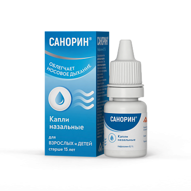 Купить Санорин капли наз 0,1% 10мл