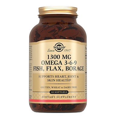 Купить Solgar Комплекс жирных кислот Омега 3-6-9 1300 мг 60 шт капсулы