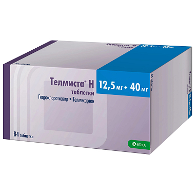 Купить Телмиста Н 12,5 мг + 40 мг 84 шт таблетки